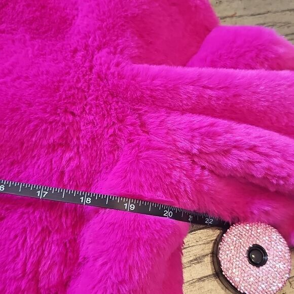 Fuschia faux fur jacket size M Banana Republic new condition - Picture 7 of 13